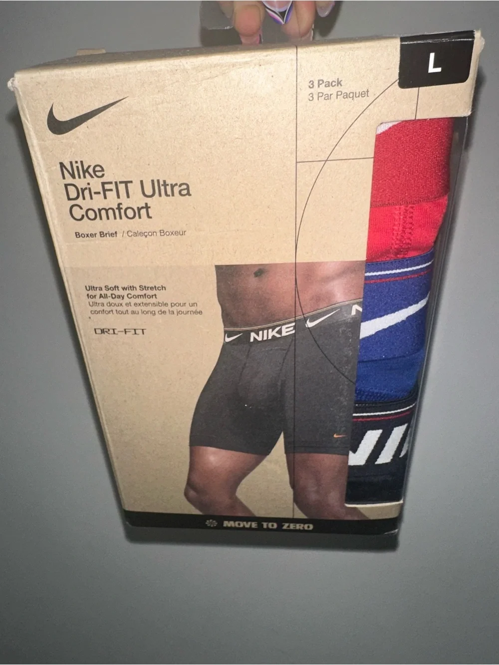 Nike Dri-FIT Ultra Comfort Boxer Briefs - Red, Blue, Black (3-Pack)